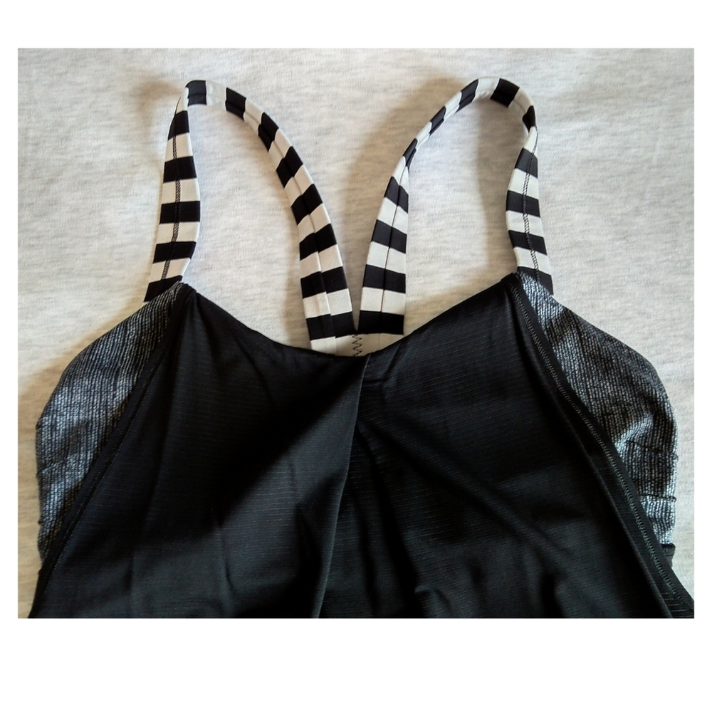 Lululemon Rest Less Tank-Burlap Texture Black Dune/Apex Stripe Black Dune - Picture 4 of 11
